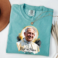 Comfort Colors� RIP Pope Francis Shirt, Papa Francis 1936-2025, Memorial Pope Francis Shirt, Vatican T-Shirt, Rest In Peace Pope Francis Tee