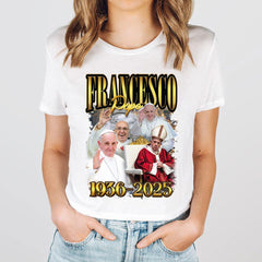 Pope Francis Memorial Shirt, RIP Pope Francis Shirt, Retro Bootleg Catholic Youth Shirt, Memory Christian Gift Shirt, Vintage Pope Shirt