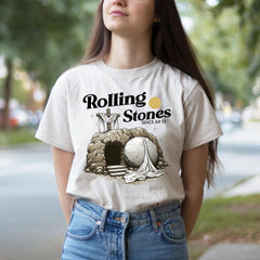 Rolling Stones Shirt, Christian Resurrection Tomb, Christian Easter, Rolling Stones Inspired Easter Tee, He is Risen Design for Easter