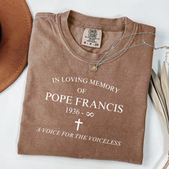 Comfort Colors� In Loving Memory of Pope Francis T-Shirt � Catholic Christian Shirt � Memorial Gift Shirt � 1936�2025 Religious Tee