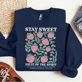 Boho Christian Strawberry Sweatshirt, Fruits of the Spirit Shirt, Bible Verse Tshirt, Retro Jesus Shirt, Cottagecore Top Floral Shirt