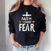 FAITH OVER FEAR shirt, Retro Christian apparel, Mental Health Shirt, Inspirational Quotes shirt