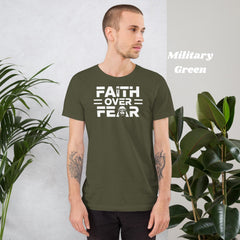 Faith Over Fear Shirt � Bold Modern Christian T-Shirt with Powerful Text Design, Inspirational Scripture Tee for Men & Women