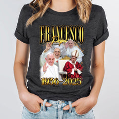 Pope Francis Memorial Shirt, RIP Pope Francis Shirt, Retro Bootleg Catholic Youth Shirt, Memory Christian Gift Shirt, Vintage Pope Shirt
