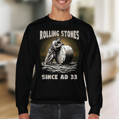 Rolling Stones Since AD 33Funny Christian Humour Tee Funny Christian Themed T-Shirt, Unique Religious Apparel, Jesus Rolling Stone Shirt