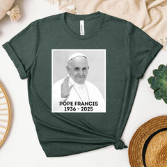 Pope Francis Shirt, Pray for Pope Francis Shirt, RIP Pope Francis T-Shirt, Christian Graphic Shirt, Commemorative Tee, Vatican Catholic Tee