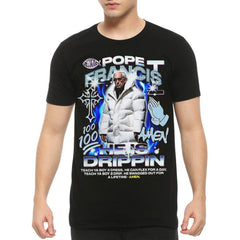 Pope Francis He Is Drippin Cool Hip-Hop Style T-Shirt, Men's Women's Sizes (DSN-89991)
