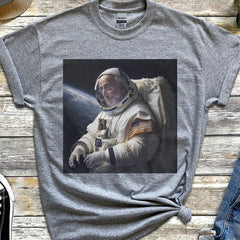 Space-Themed Pope Francis astronaut Tee, Ethical & Sustainable 100% US Cotton, Classic Comfort Fit, Itch-Free Label, Gildan Quality - Unisex