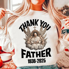Thank You Father Pope Francis shirt, Memorial Tribute Tee 1936-2025, Catholic Christian Gift, Vatican Angel Art, RIP Pope Francis shirt