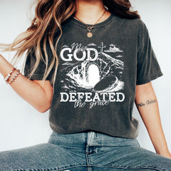 Rolling Stones T-Shirt, Trendy Easter Clothing, My God Defeated the Grave, Jesus Christ Shirt, Gift For Christian, Faith-Based Graphic Tee