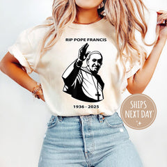 RIP Pope Francis Shirt, Catholic T Shirt, Pray for Pope Francis Shirt, Catholic Memorial T-Shirt Gift, Christian Quote Tee, Catholic Gift