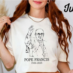 Comfort Colors� RIP Pope Francis Shirt, Pray For Pope Francis, Memorial Tribute 1936-2025, Vatican Catholic Shirt, Religious Christian Shirt