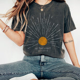 Be The Light Mathew 5 14 Sunburst Vintage Bible Verse Christian Celestial Comfort Colors Tshirt, Boho Shirt, Sun Shirt, Inspirational Gift
