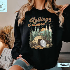 Rolling Stones Shirt, Trendy Easter Clothing, Jesus Christ Shirt, The Stone Was Rolled Away He Is Alive Retro Christian Easter Shirt
