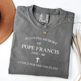 Comfort Colors� In Loving Memory of Pope Francis T-Shirt � Catholic Christian Shirt � Memorial Gift Shirt � 1936�2025 Religious Tee