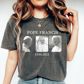 Vintage RIP Pope Francis Shirt, Pope Francis Gift, Pope Francis Clothing, Vintage Pope Francis Fan Tee, Vatican Catholic Tee, Religious Gift