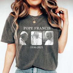 Vintage RIP Pope Francis Shirt, Pope Francis Gift, Pope Francis Clothing, Vintage Pope Francis Fan Tee, Vatican Catholic Tee, Religious Gift