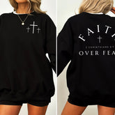 2 sided Faith Over Fear Verse shirt | Christian apparel | Aesthetic Bible Verse Shirt | Motivational Shirt