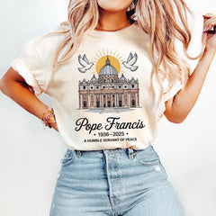 Pope Francis 1936�2025 Memorial Catholic Tribute Men Women Premium T-Shirt ,RIP Pope Francis Shirt, Faith Shirt