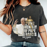 In Loving Memory of Pope Francis Jesus and Pope Art Catholic Memorial shirt, RIP Pope Francis shirt Gift