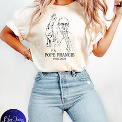 RIP Pope Francis Shirt, Vatican Catholic Memorial Tee 1936�2025, Religious Gift, Christian Tribute Shirt, Pray for Pope Remembrance T-Shirt