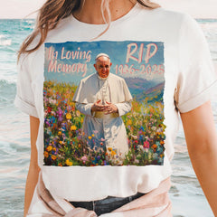 RIP Pope Francis shirt- 1936 2025 - God Bless Pope Francis shirt, In Loving Memory shirt Watercolor shirt