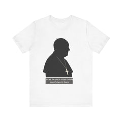 Pope Francis The People's Pope Tribute Tee, Soft Cotton Short Sleeve Shirt, Catholic Faith Apparel, Memorial Mourning Wear