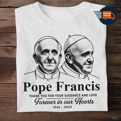 RIP Pope Francis T-Shirt, God Bless Pope Francis Shirt, Thank You Father Pope Francis Shirt, Catholic Tee, Memorial Tribute Tee 1936-20
