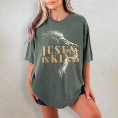 Jesus Is King Shirt - Christianity Comfort Colors T-Shirt, Christian Lion Graphic Tee, Bible Verse T Shirt, Aesthetic Faith Streetwear Gift