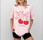 Christian Pink Coquette Shirt, Fruit of the Spirit Shirt, Cherry Bow Shirt, Bible Verse Clothing, Preppy Jesus Apparel, Jesus Shirt