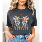 YHWH Sweatshirt Yahweh Hoodie Floral Christian Shirt J281001 Comfort Colors Womenswear Tops