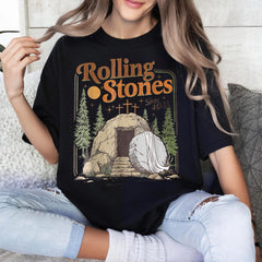 Christian Easter Rolling Stones Shirt, Retro Easter Christian Jesus Shirt, Retro Since AD 33 Shirt, Jesus Christian Tee, He is Risen Shirt