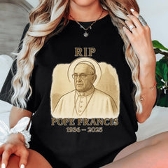 Pope Francis RIP Shirt, Catholic Memorial Tribute Tee, Christian Religious Grief Shirt, In Loving Memory 1936�2025 Gift