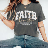 Comfort Colors Faith Over Fear Christian Crewneck Christian Shirt Christian Streetwear Bible Verse Shirt Christian Merch Faith Based Shirt