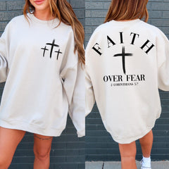 2 sided Faith Over Fear Verse shirt | Christian apparel | Aesthetic Bible Verse Shirt | Bible shirt | Motivational Shirt