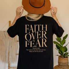 Christian Clothing, Bible Verse Hoodie, Faith sweatshirt Religious Tshirt,Faith Tshirt,Groovy T-shirt, Women Christian gift, Faith Over Fear
