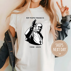 RIP Pope Francis Shirt, Catholic T Shirt, Pray for Pope Francis Shirt, Catholic Memorial T-Shirt Gift, Christian Quote Tee, Catholic Gift