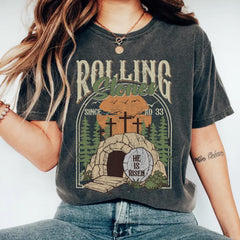 Comfort Colors Rolling Stones T-Shirt, Trendy Easter Clothing, Jesus Christ Shirt, Gift For Christian, Faith-Based Graphic Tee, Gift For Her