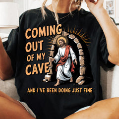 Jesus Coming Out Of My Cave shirt, Funny Christian Easter shirt, Rolling Stones Resurrection Meme, Easter apparel shirt