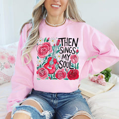 Then Sings My Soul T-shirt, Christian apparels, Wildflower shirt, Bible Verse shirt, Boho Floral T-shirt