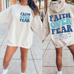 2 sided Faith Over Fear, Christian Shirt, Religious Shirt, Catholic apparel