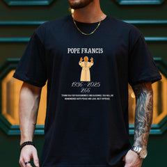 Pope Francis RIP Shirt, In Loving Memory 1936�2025 T-Shirt, Catholic Tribute Tee, Religious Memorial Shirt, Faith Crewneck, Catholic Shirt