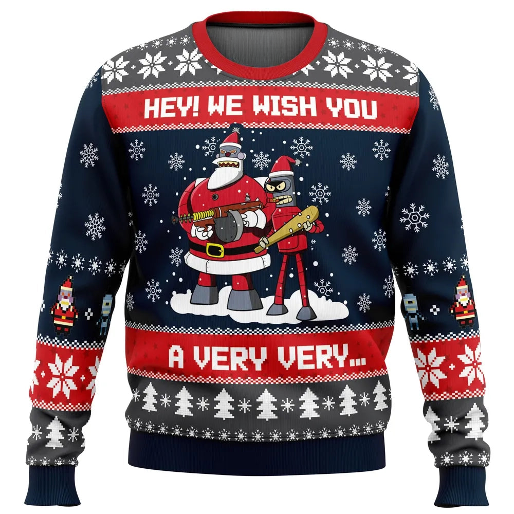 Hey! We Wish You a Futurama Ugly Christmas Sweater