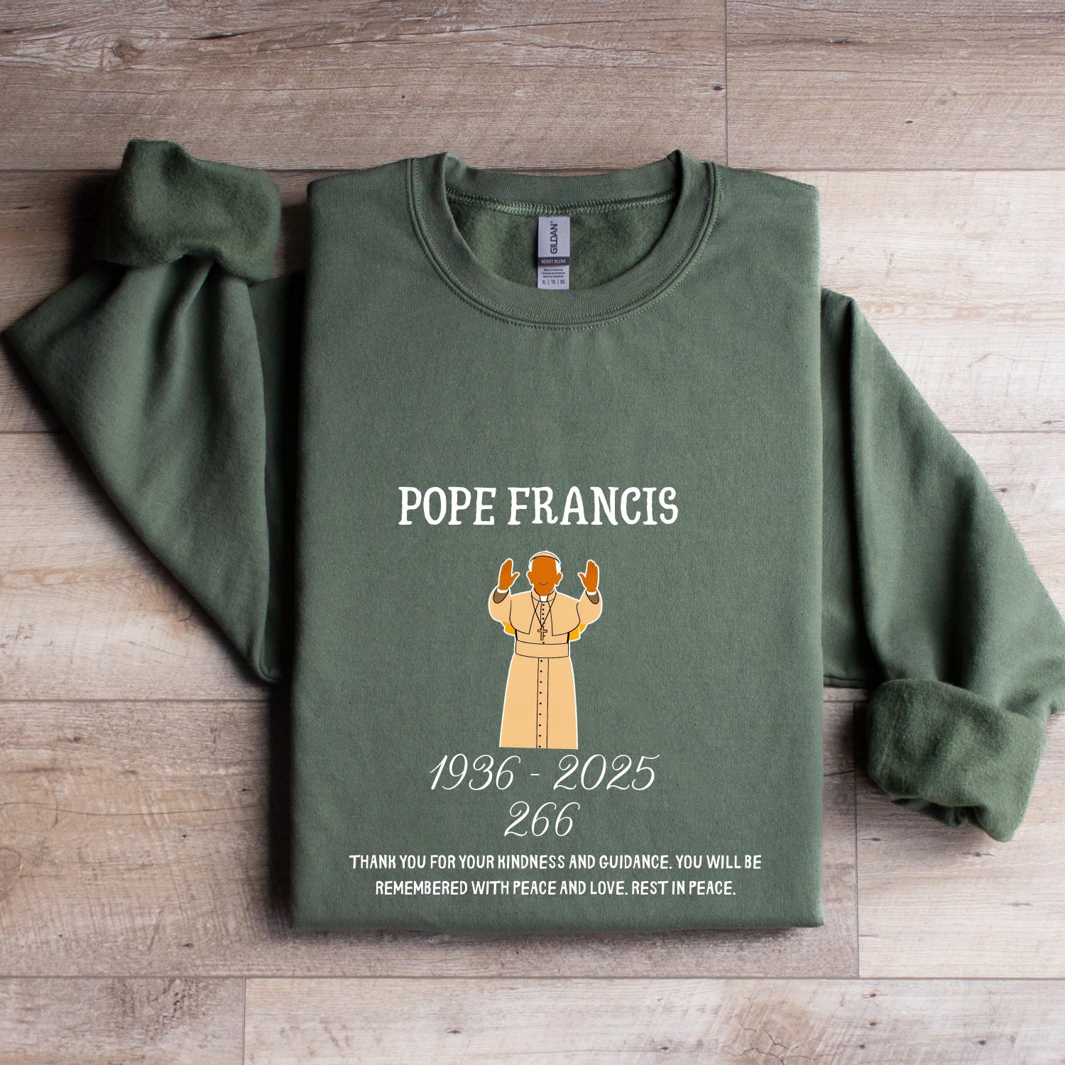 Pope Francis RIP Shirt, In Loving Memory 1936�2025 T-Shirt, Catholic Tribute Tee, Religious Memorial Shirt, Faith Crewneck, Catholic Shirt