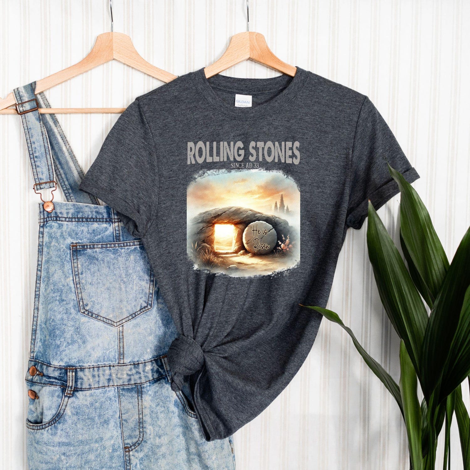Rolling Stones T-Shirt, Trendy Easter Clothing, Jesus Christ Shirt, Gift For Christian, Faith-Based Graphic Tee, Gift For Her