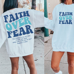 2 sided Faith Over Fear, Christian Shirt, Religious Shirt, Catholic apparel