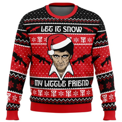 Let It Snow Scarface Ugly Christmas Sweater