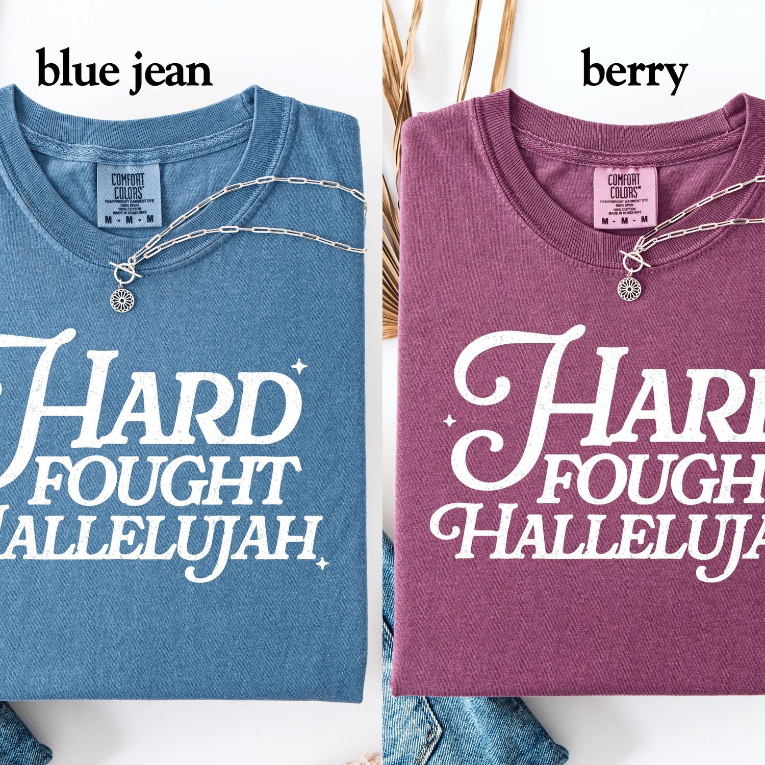Comfort Color Shirts, Hard Fought Hallelujah Gift for Her, Retro Christian Gifts, Bible Verse Her Gifts, Religious Trendy Shirt Tees