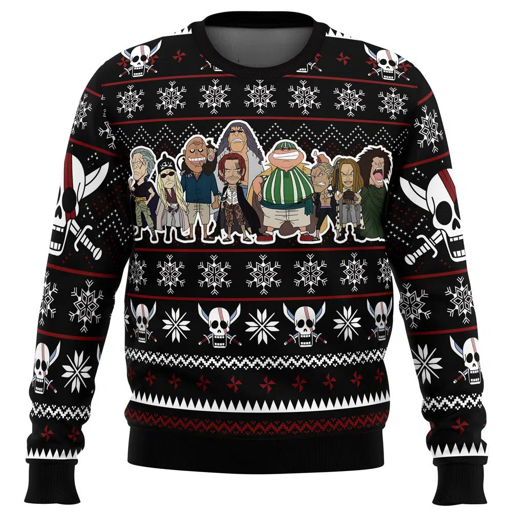 Red Hair Pirates One Piece Ugly Christmas Sweater