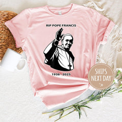 RIP Pope Francis Shirt,  Catholic T Shirt, Pray for Pope Francis Shirt, Catholic Memorial T-Shirt Gift,  Christian Quote Tee, Catholic Gift